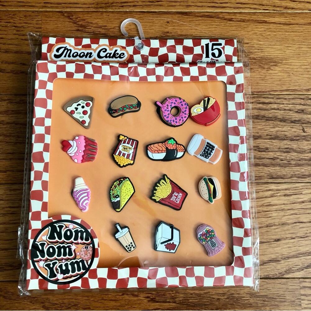 Moon Cake Croc Charms Nom Nom Yum Bundle NWT